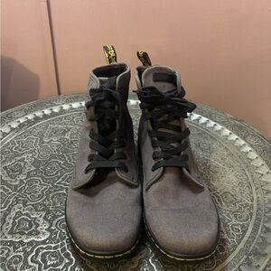 Dr. Martens Charcoal Canvas Boots